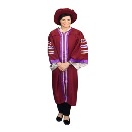 訂製酒紅色畢業袍  禮服袍 香港城市大學博士學位畢業袍  紫色拼香檳金色帶  酒紅色博士帽  Cityu DA602 訂製酒紅色畢業袍  禮服袍 香港城市大學博士學位畢業袍  紫色拼香檳金色帶  酒紅色博士帽  Cityu DA602